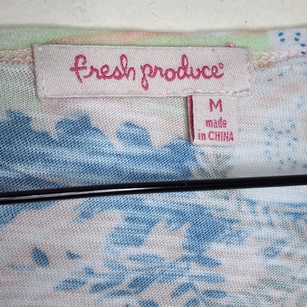 Fresh Produce Botanical Palm Leaves Tropical Short Sleeve Shirt, sz M - Picture 4 of 4